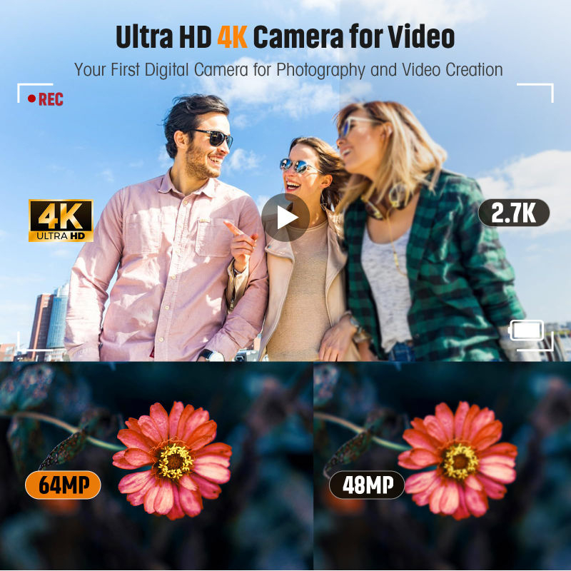 4K 디지털 카메라 64MP 사진 촬영 자동 초점 듀얼 - Photography Nature Images 리뷰 및 가격