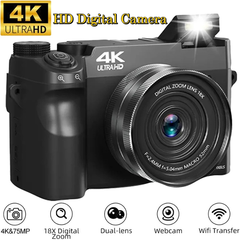 4K HD 디지털 캠코더 듀얼 카메라 75MP 18배  - Photography Nature Images 리뷰 및 가격