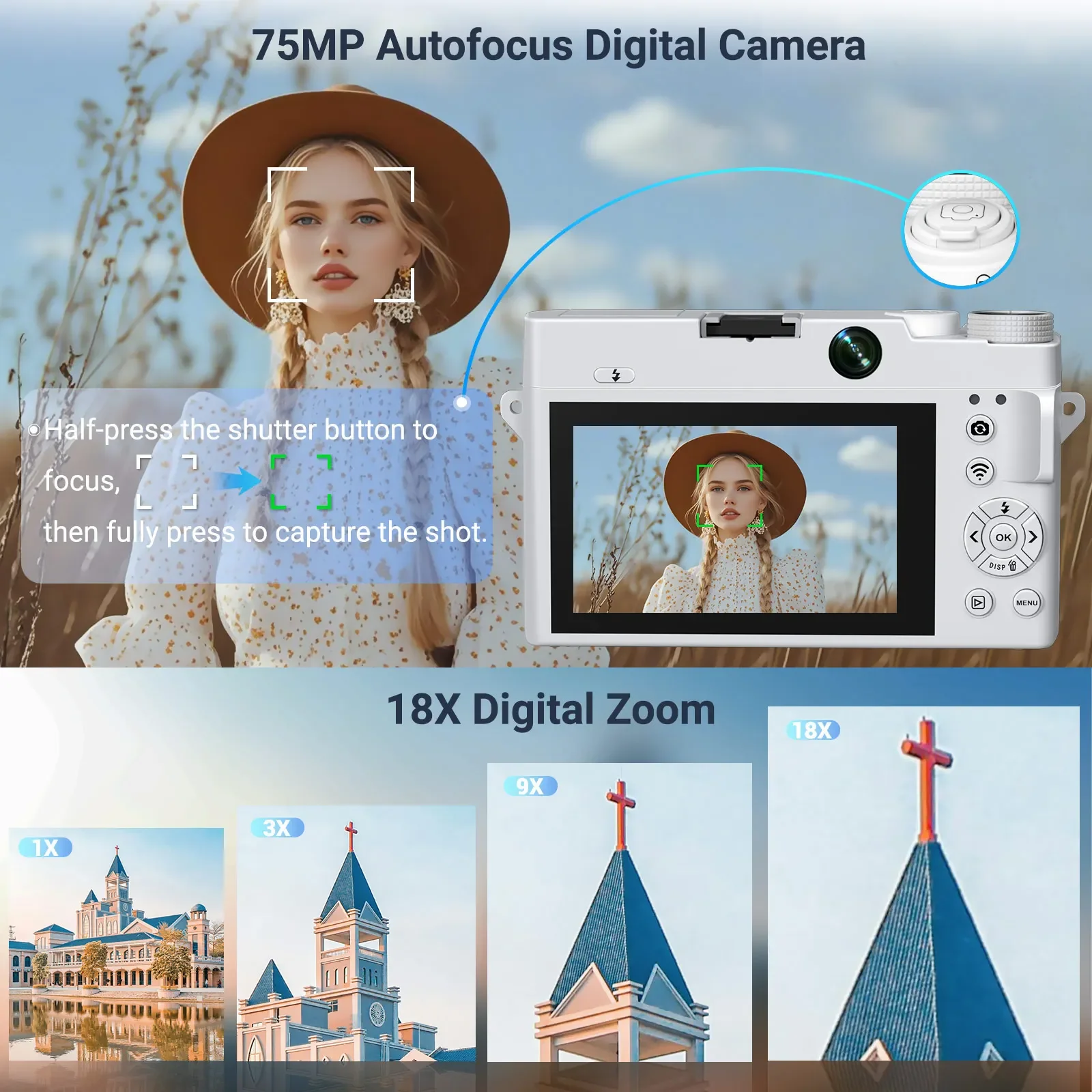 4K HD 디지털 캠코더 듀얼 카메라 75MP 18배  - Photography Nature Images 리뷰 및 가격
