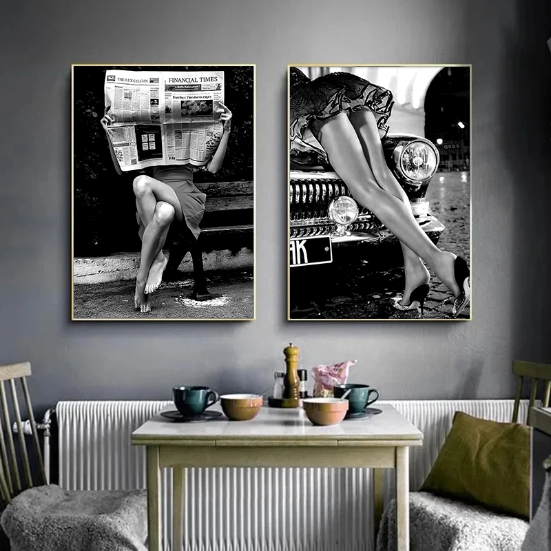 빈티지 흑백 섹시한 여성 음주 및 흡연 포스터 사진 H - Photography Vintage 리뷰 및 가격