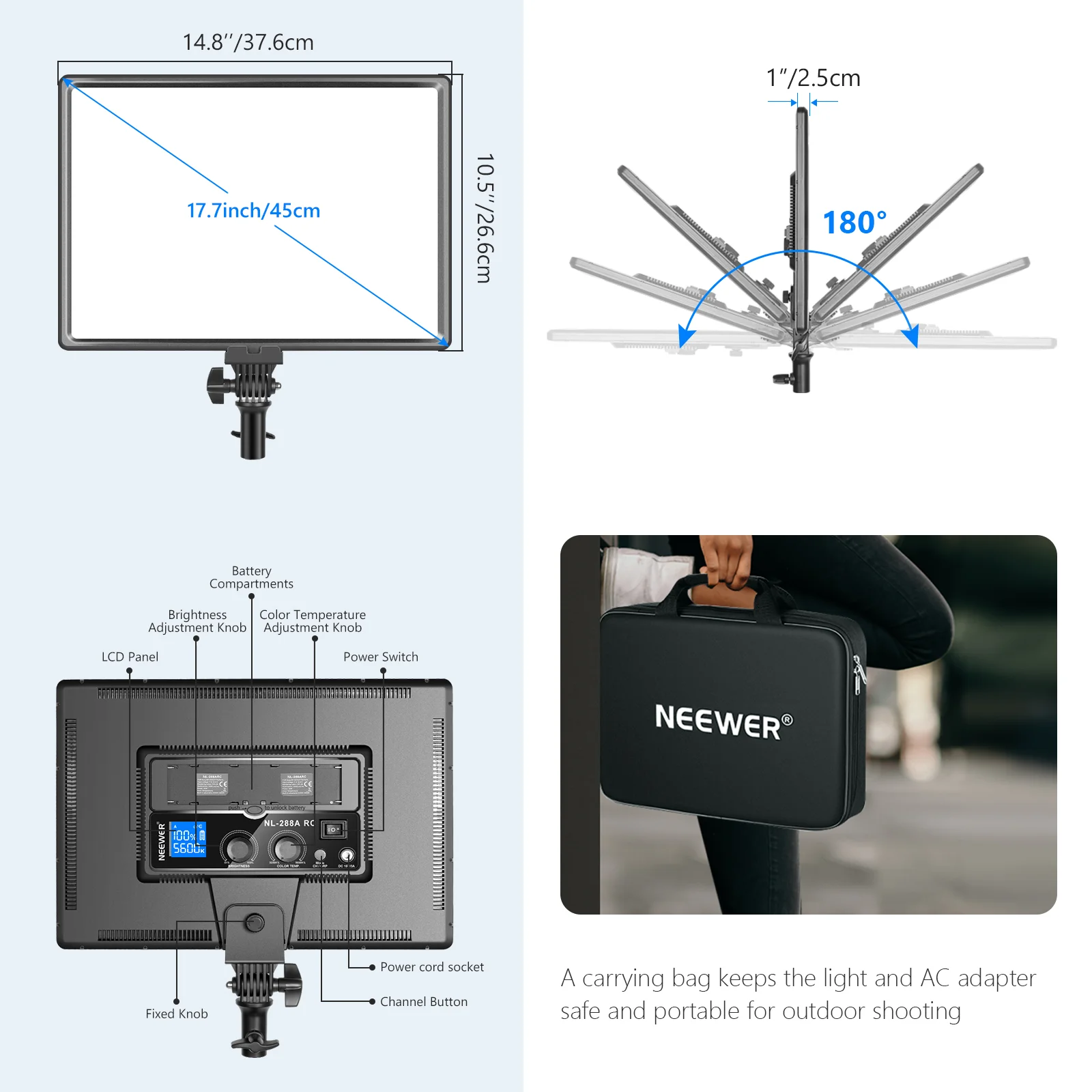 니워 NL288 대형 LED 비디오 라이트 패널, 유튜 - Video Led Light Panel 리뷰 및 가격